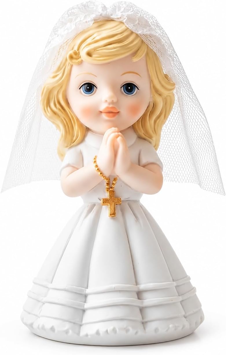 Praying figurine with rosary