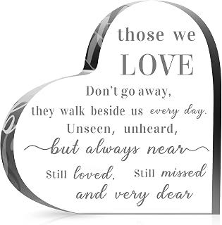 Acrylic heart crystal bereavement keepsake