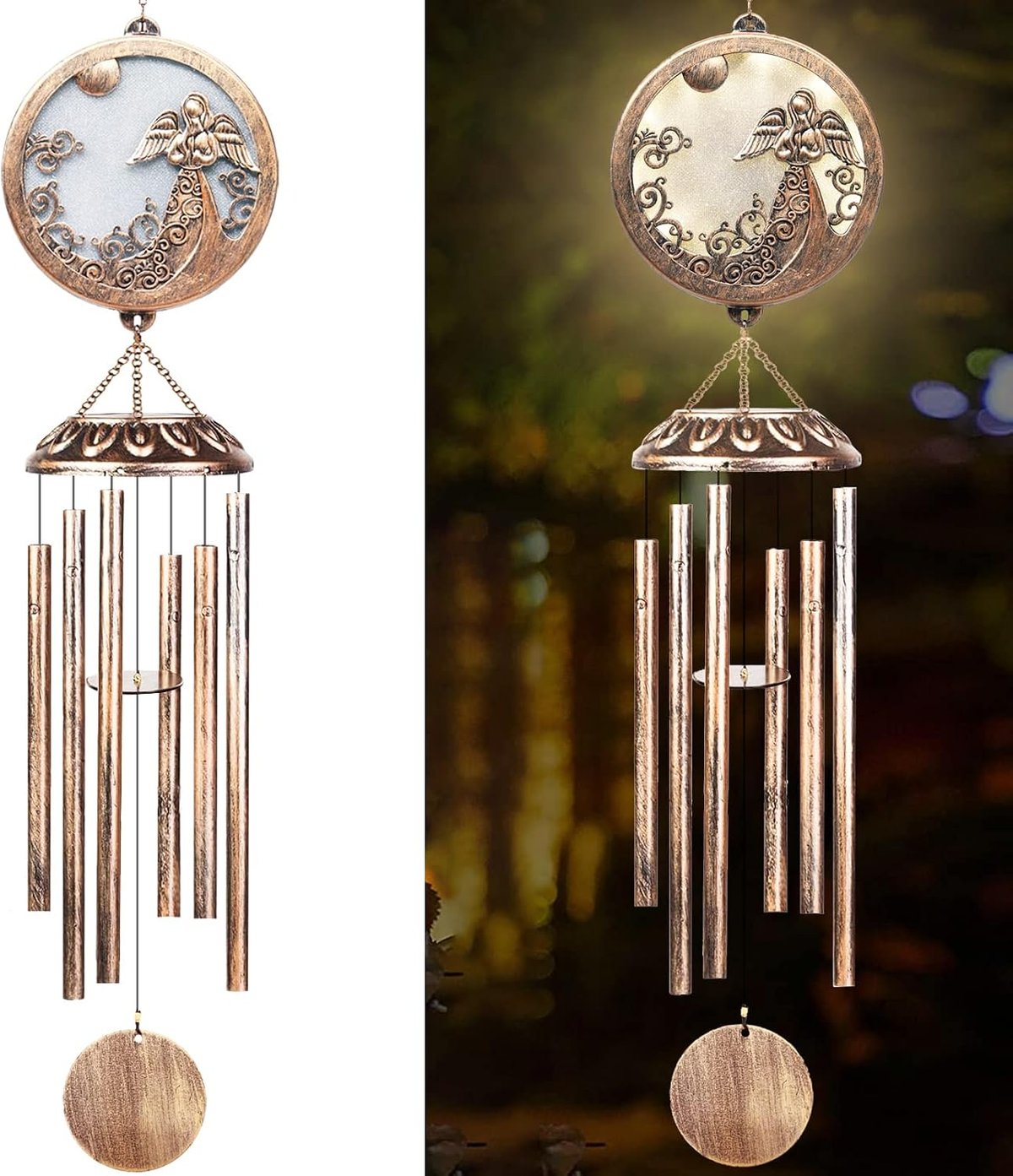 Solar angel memorial wind chime