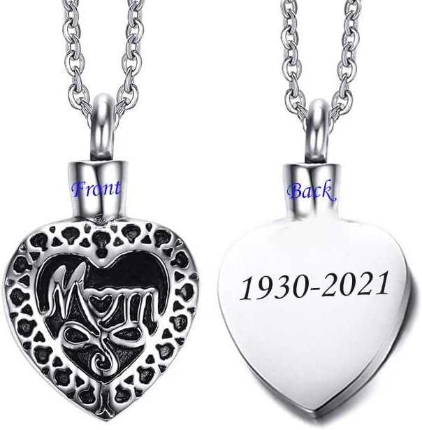 QINGDUO heart urn necklace