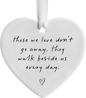 Ceramic heart memorial Christmas ornament