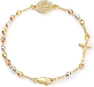 Gold plated Saint Benedict rosary bracelet