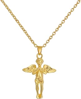 Guardian angel cherub memorial pendant necklace