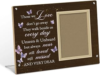 Rustic purple butterfly memorial picture frame