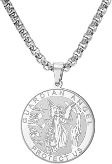Guardian angel medal pendant necklace