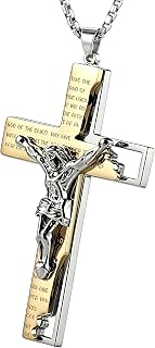 Men’s stainless steel Jesus crucifix necklace