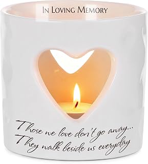 Ceramic sympathy memorial candle holder